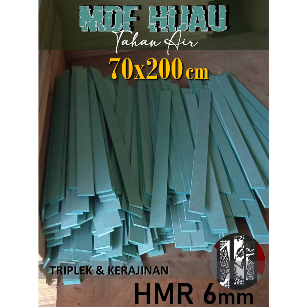 HMR 6mm | MDF HIJAU 6mm 70x200 cm Kualitas Premium (70 x 200 | 200x70 | 200 x 70 cm)