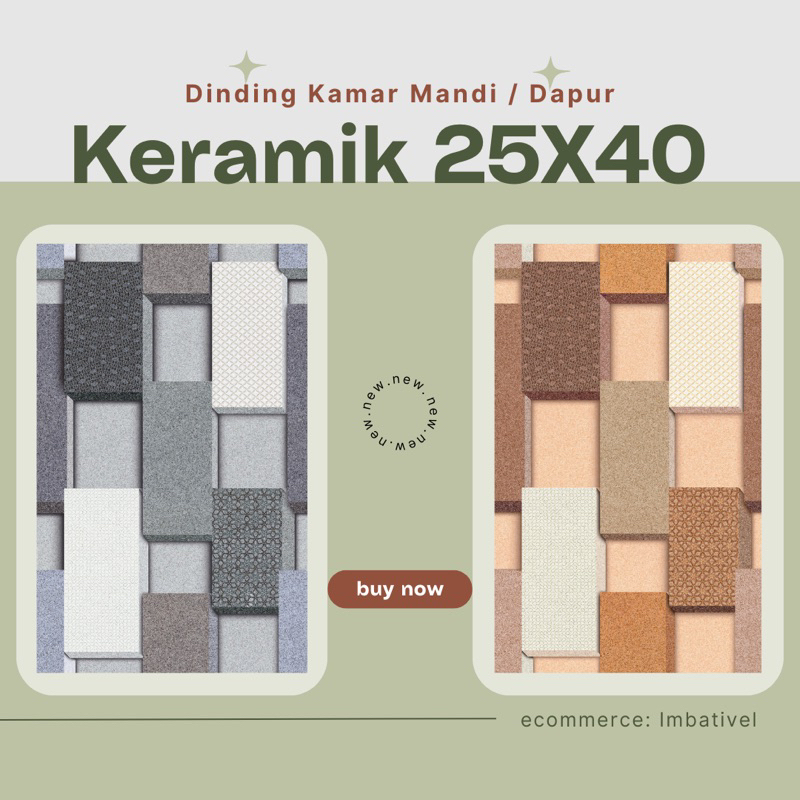Keramik Dinding 25x40 UNO Bricko │ Keramik Dinding Dapur / Keramik Dinding Kamar Mandi