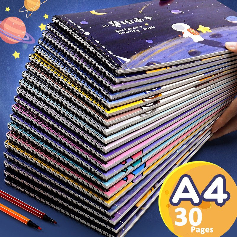 

A4 Kertas Gambar Tebal Buku Seni Lukis Tangan Sekolah Dasar Anak-anak Buku Grafiti Sketsa Kosong