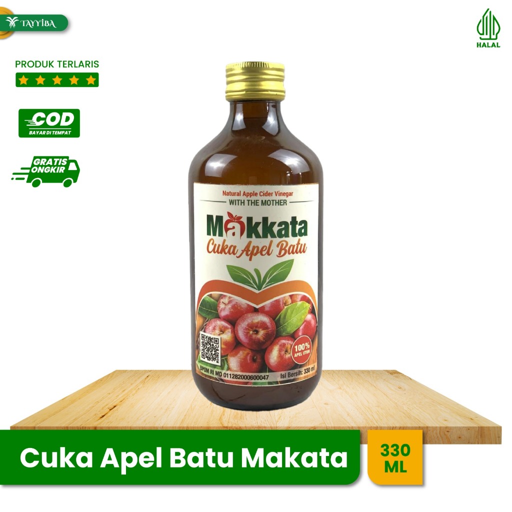 

Cuka Cukak Apel Batu Malang Makkata Organic Asli 100% Apel Utuh