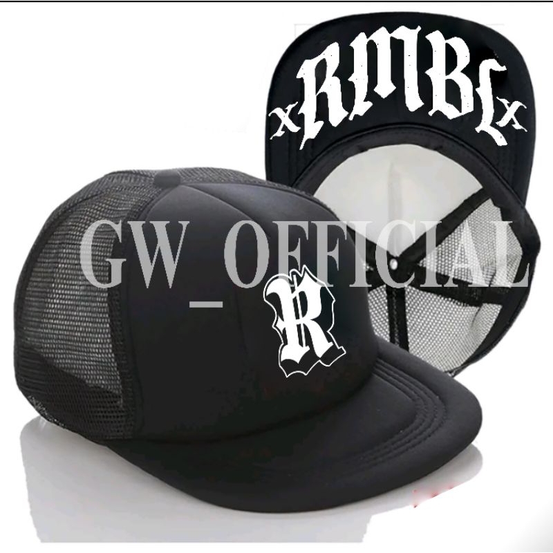 Topi Snapback Trucker Hat jaring RMBL RUMBLE / Bali Tolak reklamasi / Bali Tattoo Expo / Bali Kaos T