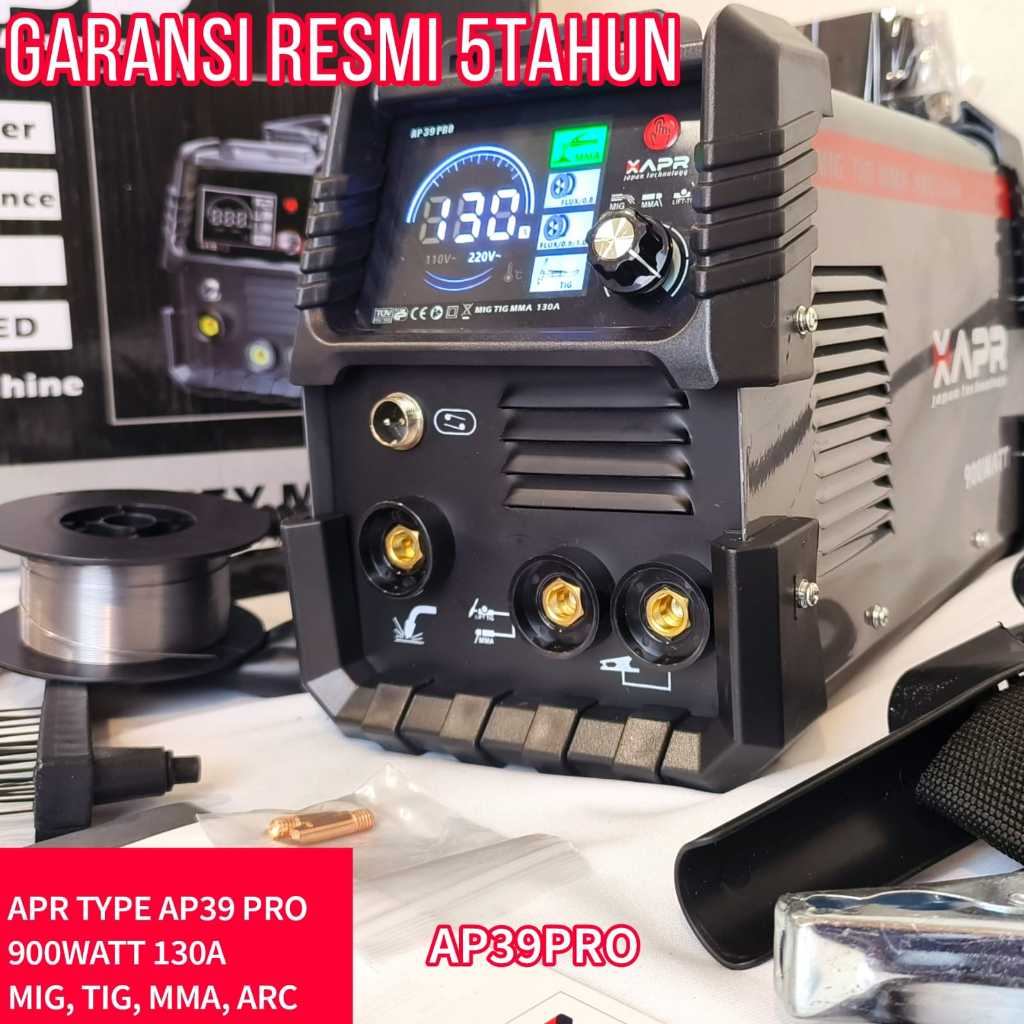 Raja mesin las APR AP39 PRO MIG TIG MMA ARC 130A 900WATT garansi 5thn full bonus welding machine