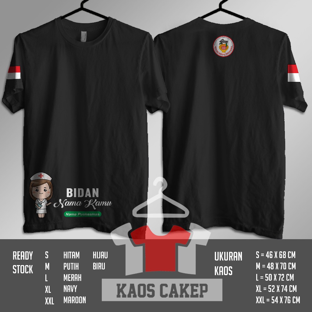 Kaos Bidan IBI Gratis Nama Kamu dan Nama Puskesmas Kamu Baju Distro