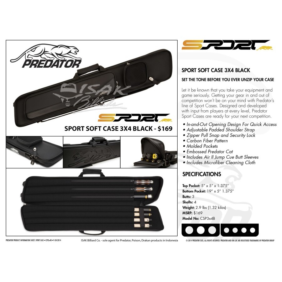 New Product Big Promo Predator Blak 3X4 Soft Cue Case - Tas Stick Billiard Biliar 3B4S Stik