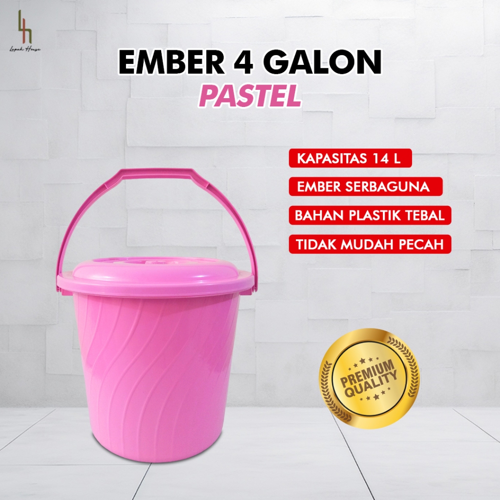 MPW Ember Serbaguna 14L + Tutup Warna Pastel / Ember Plastik 4 Galon Pastel / Ember Air Dengan Tutup