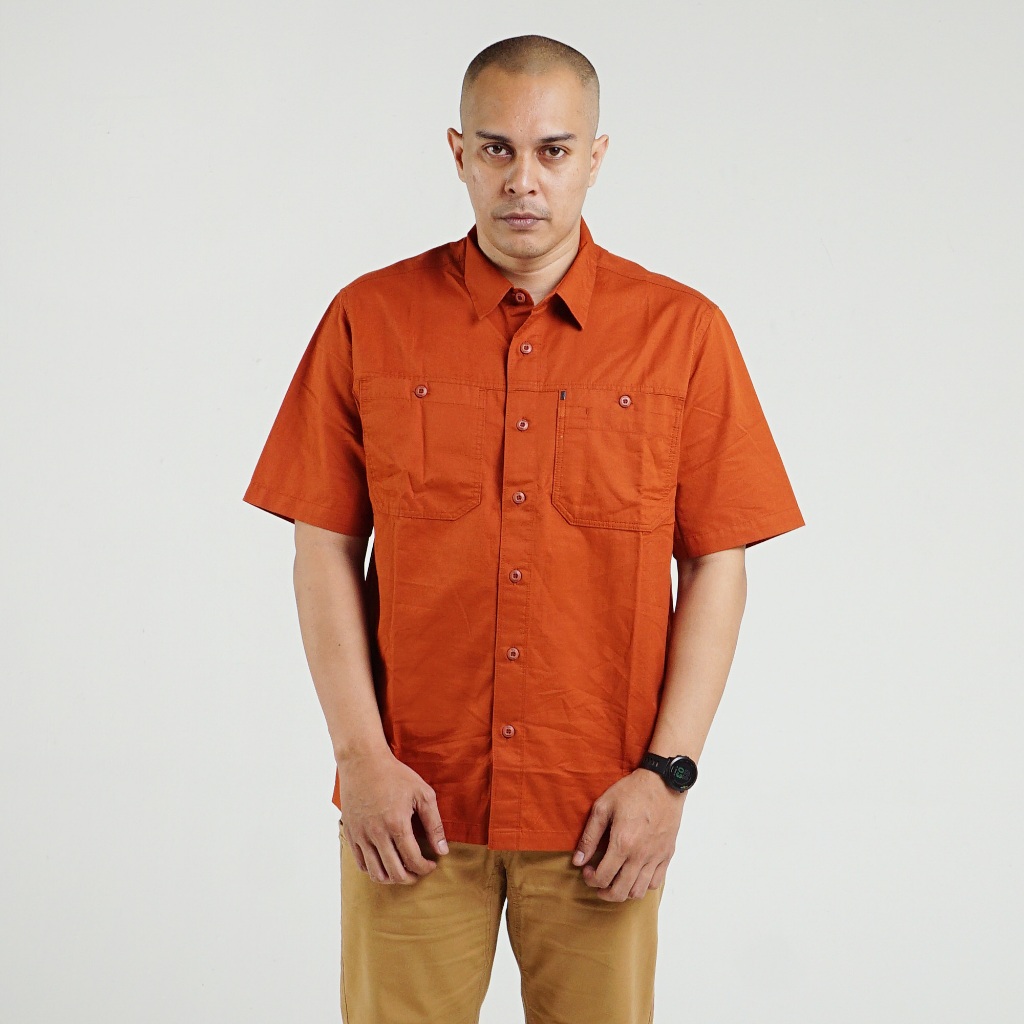 Kemeja MGEE Original - Kemeja Outdoor Lengan Pendek Original MGEE Travis CKRR 027 Orange