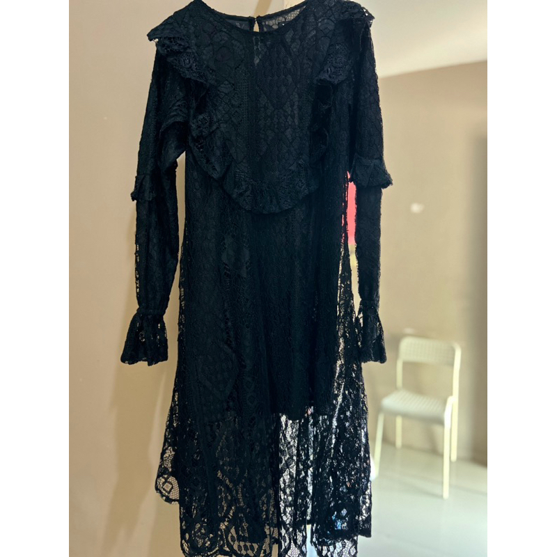 zhafa tunik brokat hitam