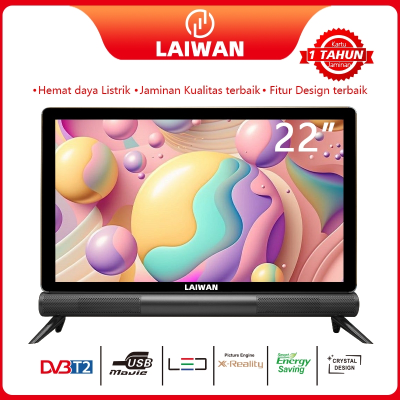 【LAIWAN】TV LED 22 inch TV Digital 24 inch FHDD ORIGINAL Televisi -  Tampilan Elegan