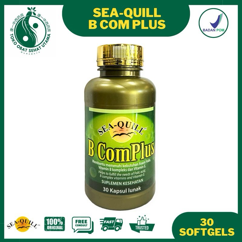 SEA-QUILL B-COM-PLUS / Vitamin B Kompleks (B1, B6, B12), Asam Folat, Vitamin E, Lechitin / Membantu 