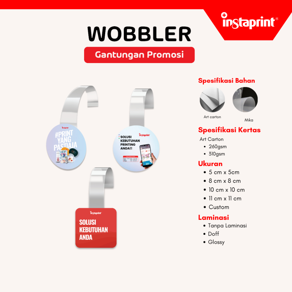 Wobbler Promosi / Cetak Wobbler / Wobler / Wobbler toko / gantungan promosi