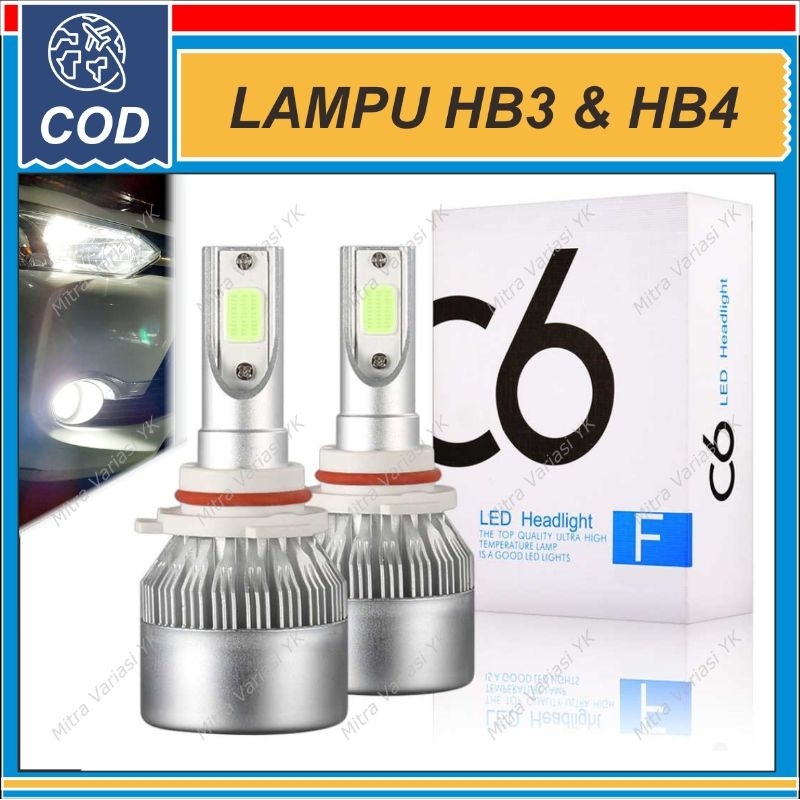 LAMPU FOGLAMP LED C6 HEADLAMP UTAMA JAUH  DEKAT MOBIL HB3 9005 HB4 9006 H11 H16 INNOVA OLD INNOVA RE