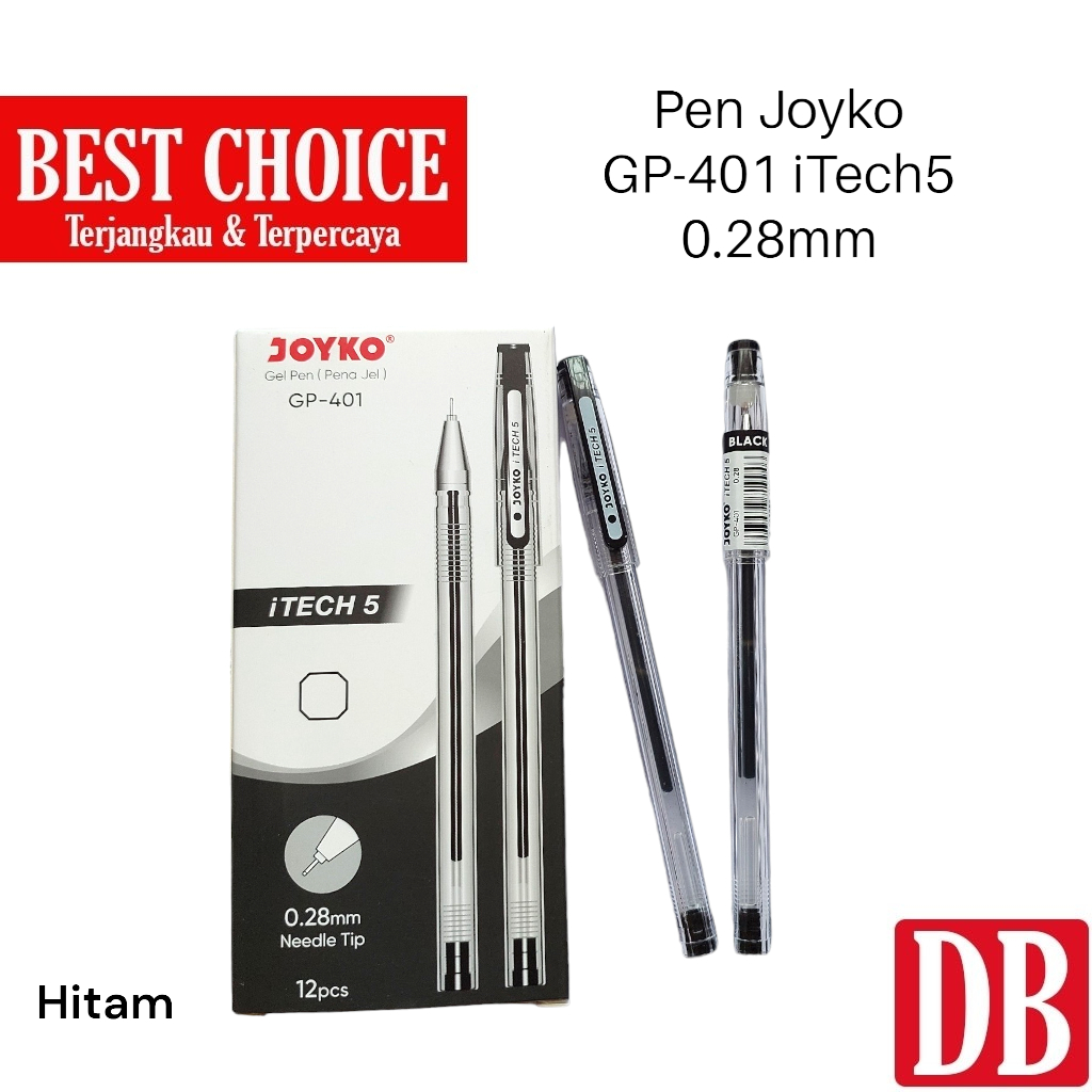 

Gel Pen / Pulpen Joyko iTech 5 GP-401 0.28 mm Hitam / Biru (12pcs)