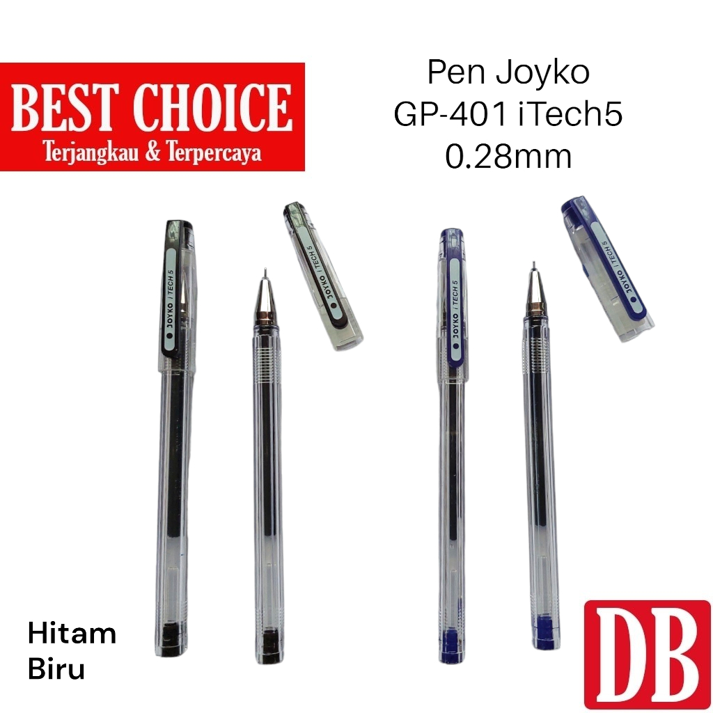 

Gel Pen / Pulpen Joyko iTech 5 GP-401 0.28 mm Hitam / Biru (1pcs)