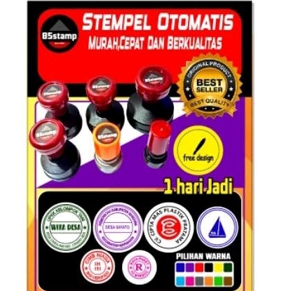 

stampel otomatis bulat | stampel custom | stampel warna | stampel kilat | free design