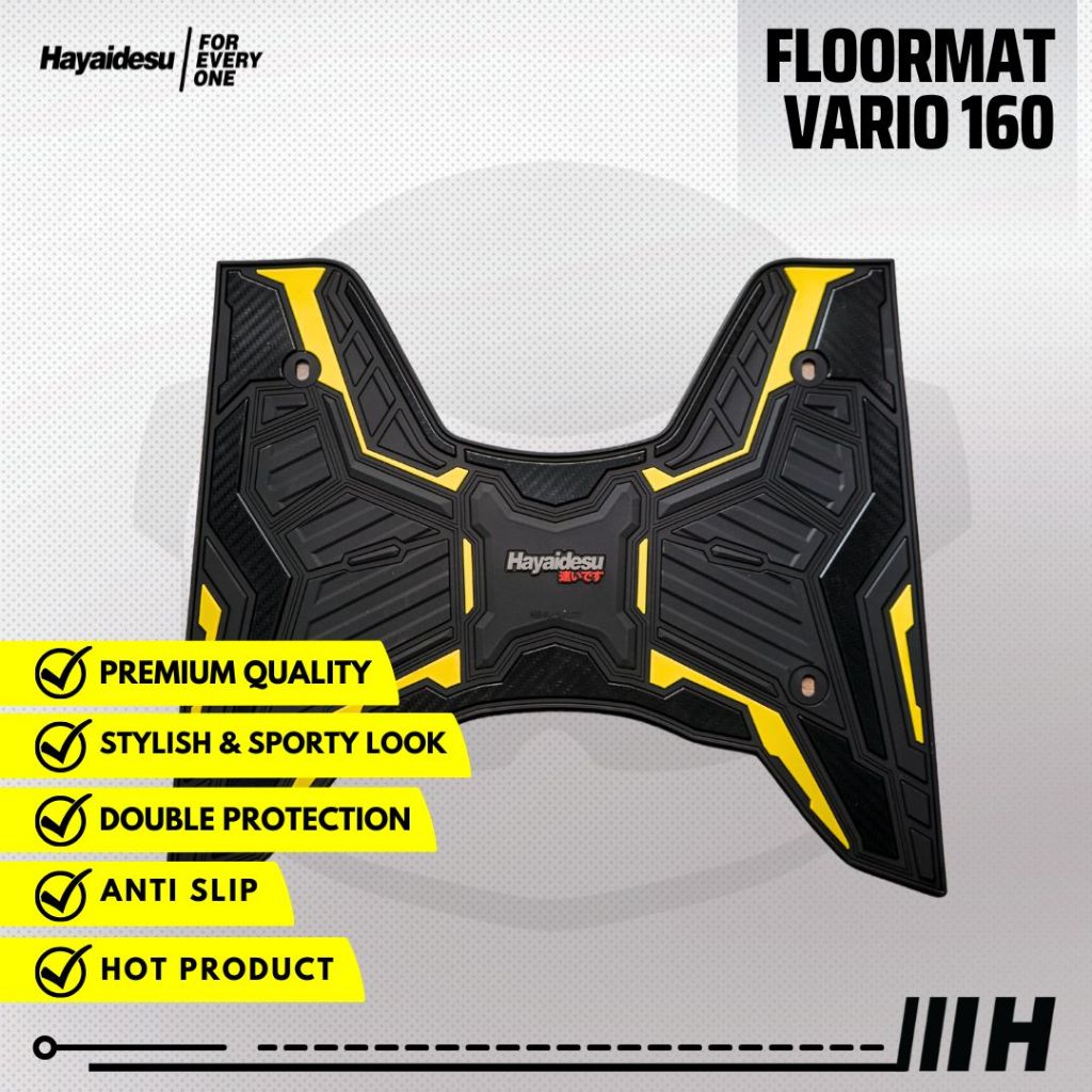 Hayaidesu Honda Vario 160 CBS/ABS Karpet Pijakan Kaki Motor Floor Mat - Premium Quality