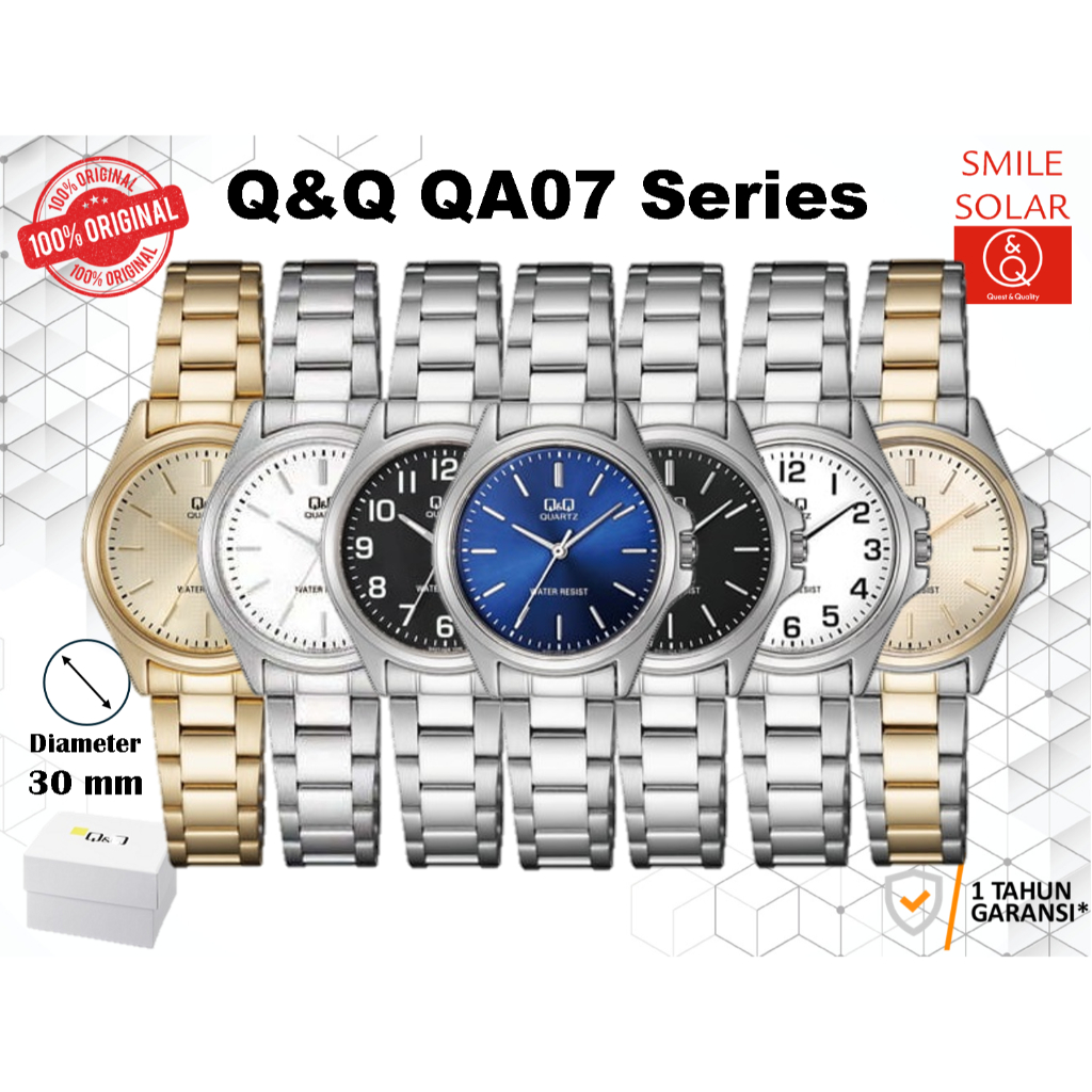Jam Tangan wanita Casual rantai Analog Original Q&Q QnQ QQ QA07 Series