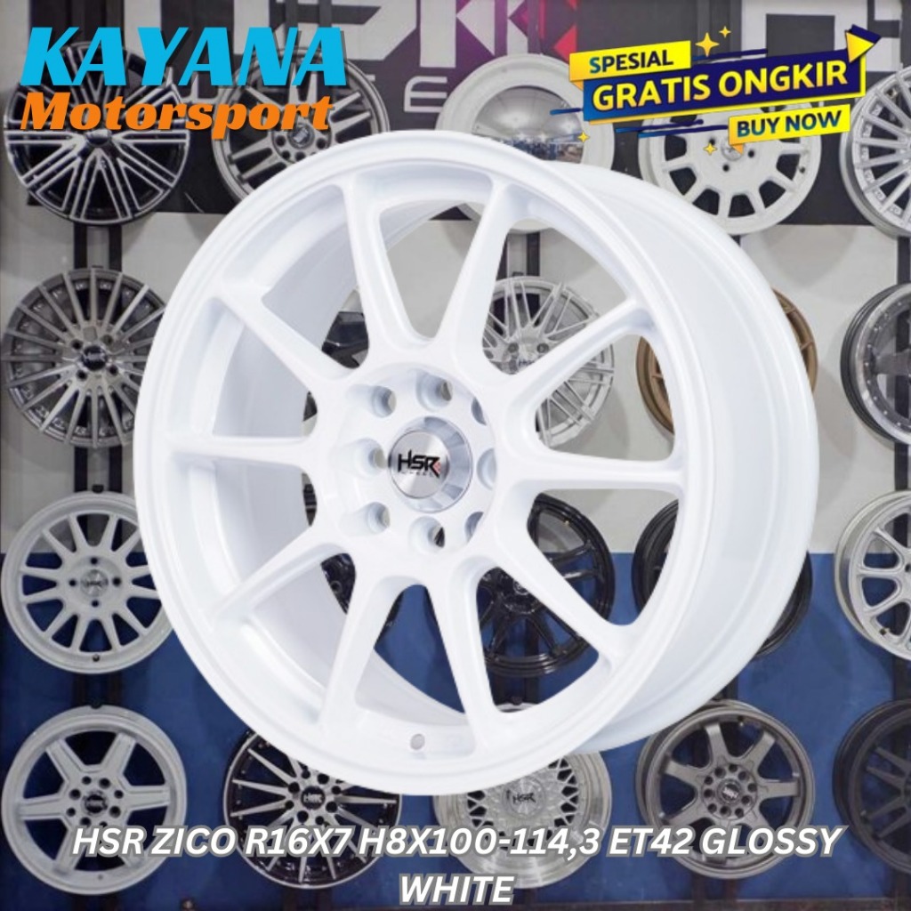 Velg Ring 16 Hsr Jazz Brio Mobilio Avanza Pelek Mobil Hsr Terbaru R16 Glossy White Gratis Ongkir