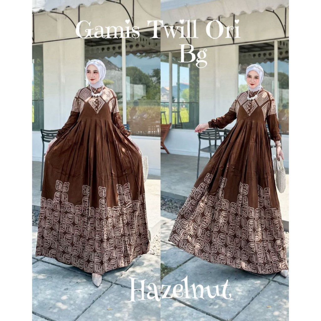 BG COLLECTION "READY STOK, SIAP KIRIM" GTF HAZELNUT GAMIS TWILL SUPER ORI BG SIZE "S, M, L, XL, XXL"