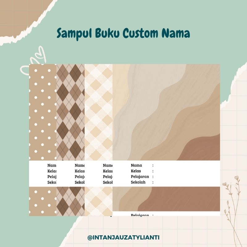 

Sampul Buku Custom, Custom Nama, Sampul Buku Aesthetic Sampul Buku Custom Khaki