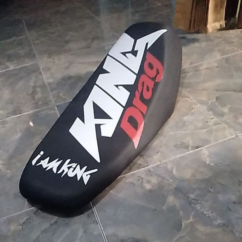 PROMO JOK MOTOR JUPITER Z BURHAN MODEL ROAD RACE MOTIF KING DRAG  BAWAH FIBER HITAM