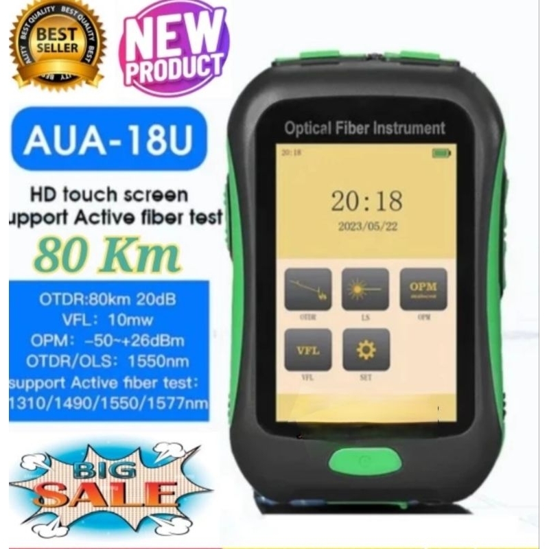 OTDR Mini Touchable Screen 80 Km 1550nm AUA-18U