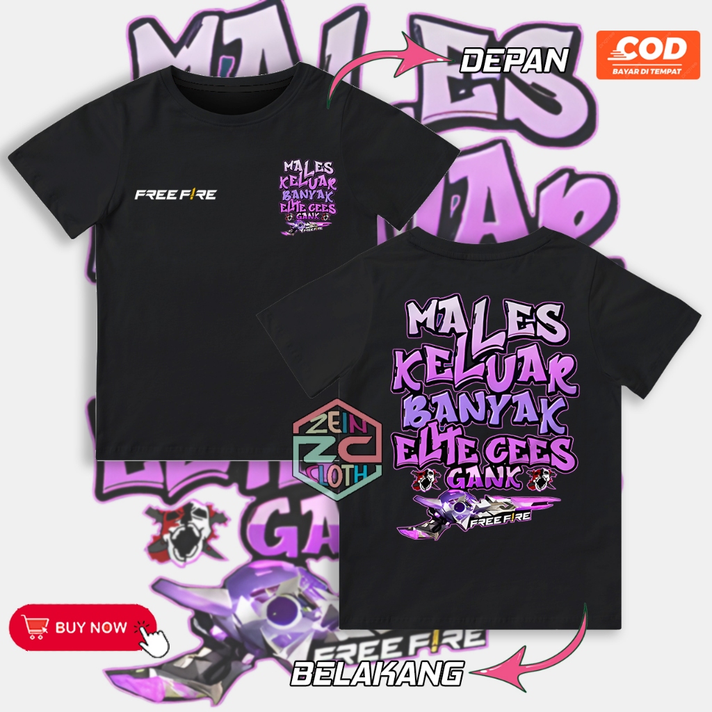 Kaos Free Fire Anak / Baju Anak Free Fire Elite Gank
