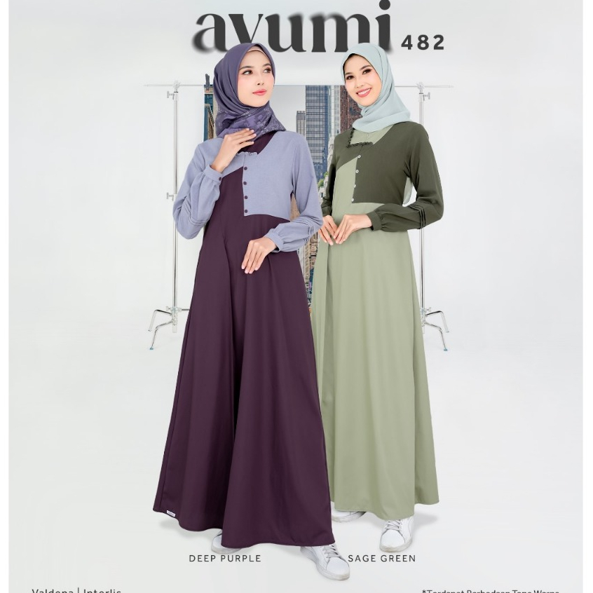 GAMIS ETHICA AYUMI 482 BAHAN VALDENA + INTERLIS MODEL BAJU MUSLIM WANITA GAMIS DAILY BUSUI FRIENDLY 