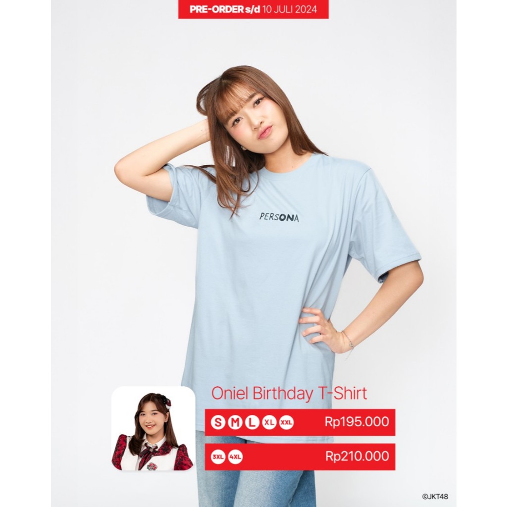 Kaos JKT48 Birthday T-Shirt Cornelia Vanisa (Oniel) 2024 - Dusty Blue