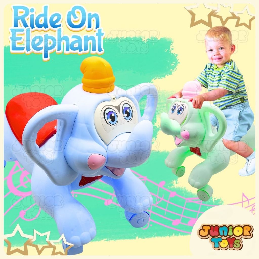 Mainan Anak Mobil Dorong Gajah Ride On Dumbo Bunyi Lampu Musik ToloCar Toys