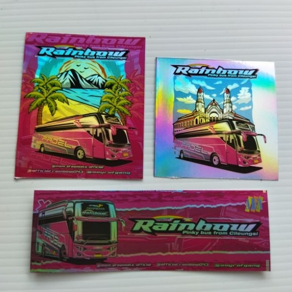 

Stiker paket Rainbow hologram anti air