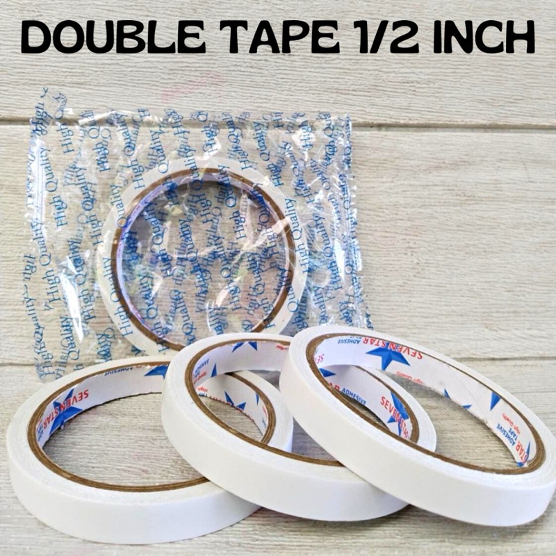 

Seven Star Double Tape Kertas 12mm x 10m / Isolasi bolak balik tissue 12 mm 1/2” 1/2 inch inci x 10 meter MURAH GROSIR ( DIJAMIN REKAT )