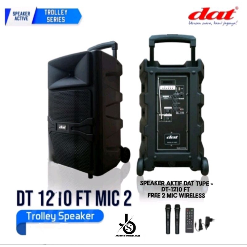 Speaker portabel DAT 12 inch DT-1210 FT free mic wireless