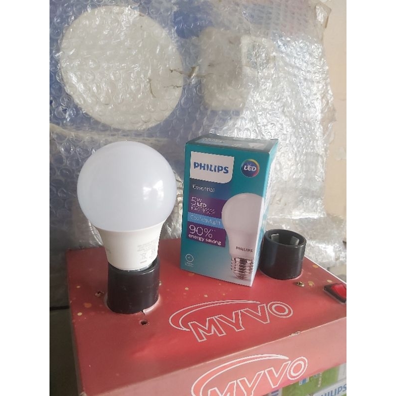 PHILIPS LED 5 WATT COOL DAYLIGHT 540 LUMEN Lampu led bulb original philips warna putih bulat fitting