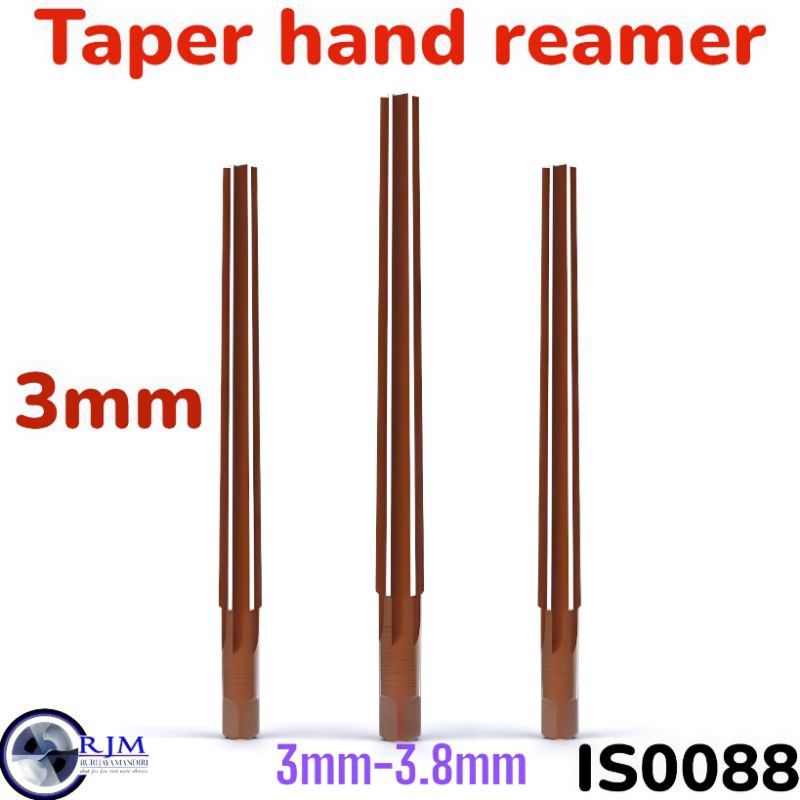Reamer tirus 3mm 1:50 reamer lemer remer pin reamer pin bukan carbide nachi