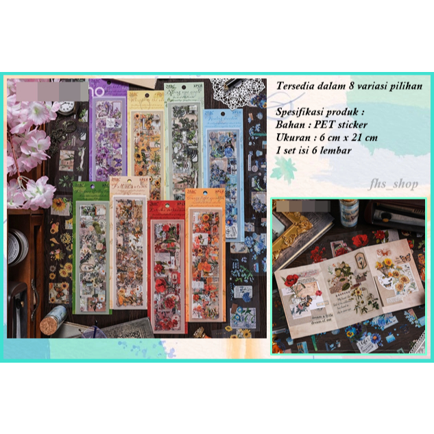 

6 Lembar Stiker Aethetic Stiker Deco Scrapbook Stiker Lucu Stiker Jurnal Love All Seasons Diary Deco