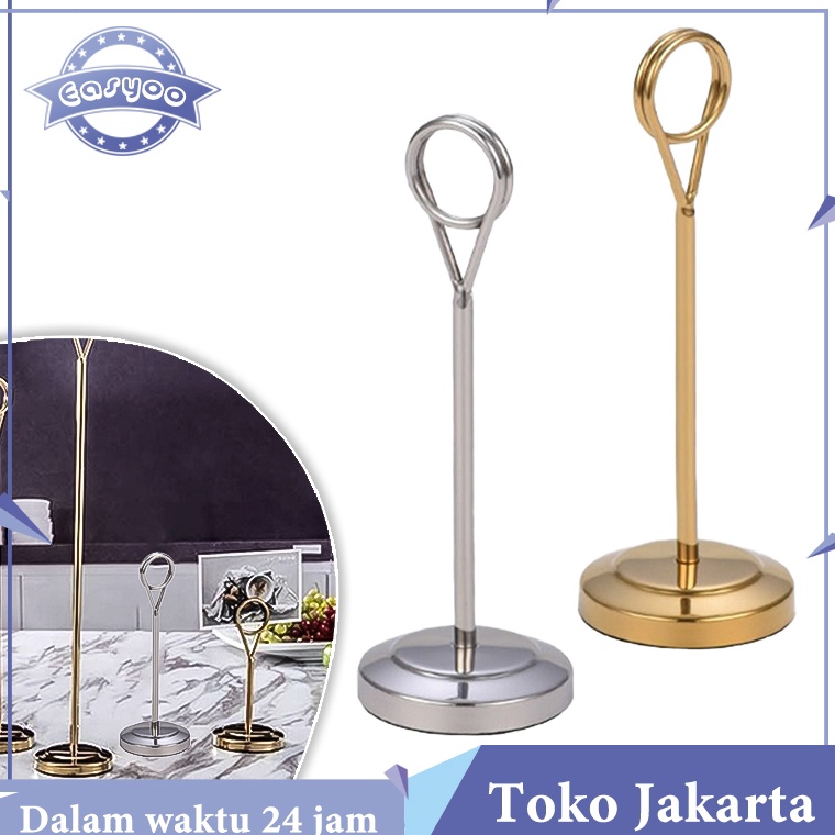 

KODE V4Z3 2cm Tiang Nomor Meja Stainless Menu Stand Table Number Holder Stand