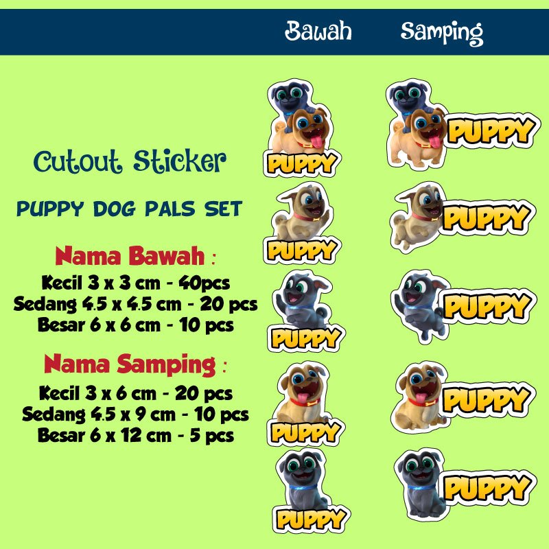 

sticker nama cutout puppy dog pals