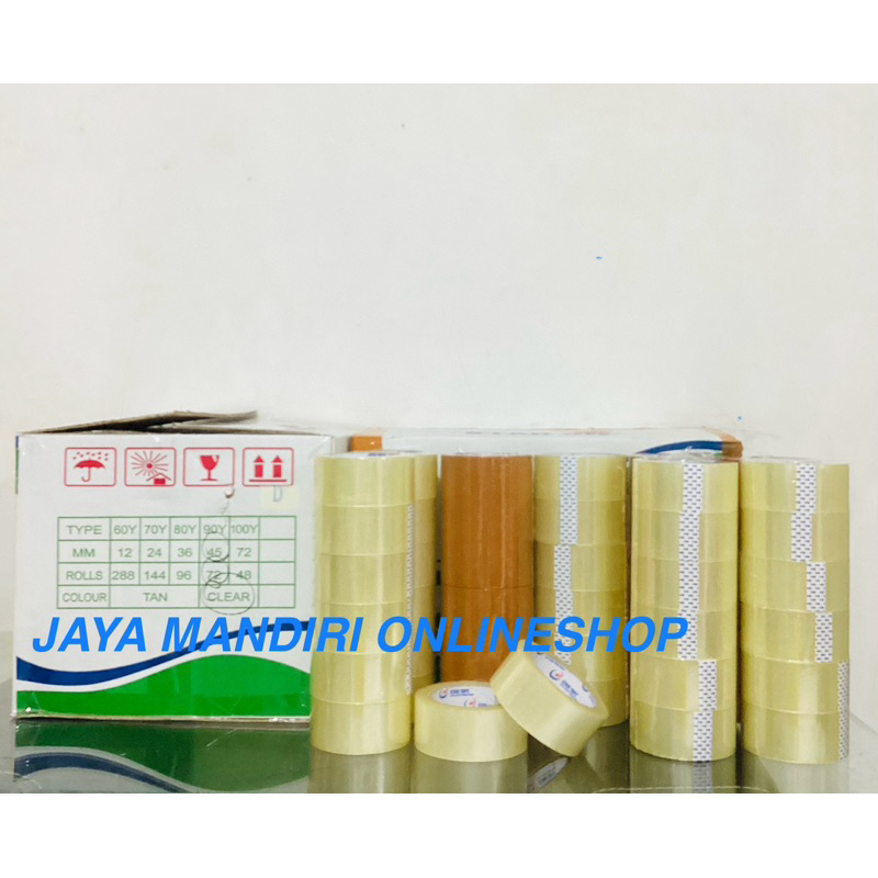 

GROSIR START TAPE LAKBAN BENING/COKLAT PER KARTON 72pcs 100yard X 45mm X 45micron