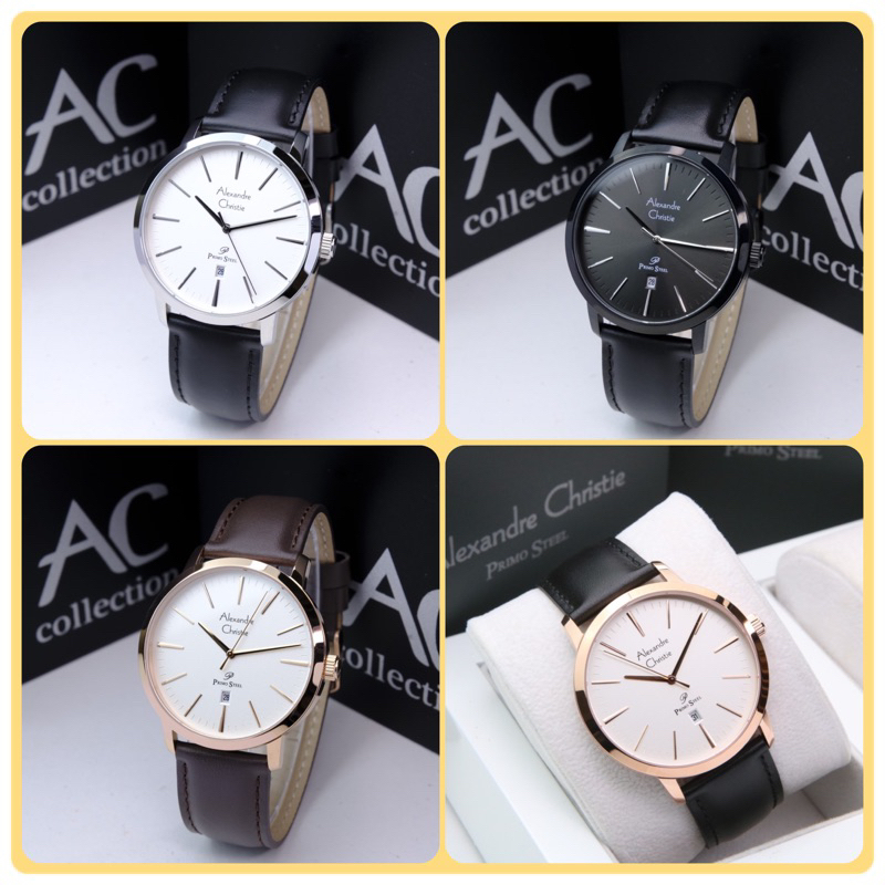 JAM TANGAN PRIA ALEXANDRE CHRISTIE AC 1028 MD / AC1028 / 1028 ORIGINAL STRAP KULIT GARANSI RESMI 1 T