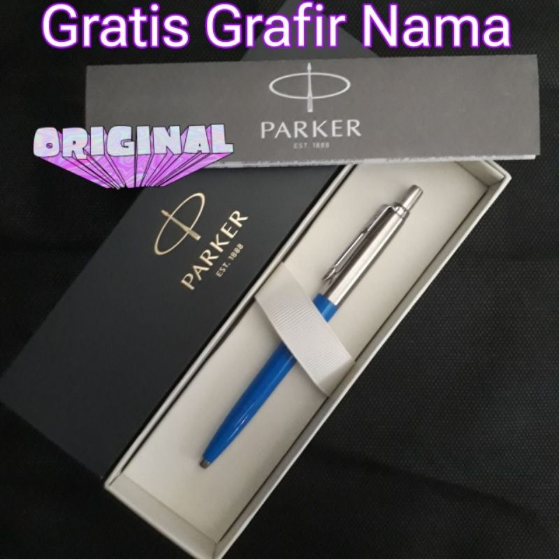 

bolpoint pulpen stainless mewah parker jotter exclusive gratis grafir nama