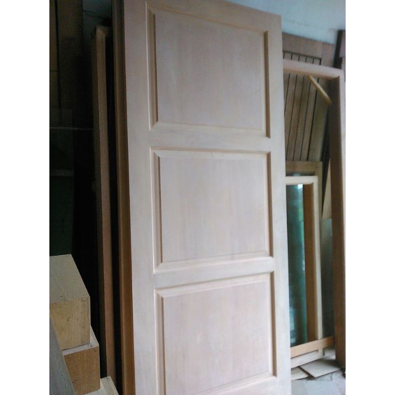 Daun pintu + kusen bahan kayu kamper solid