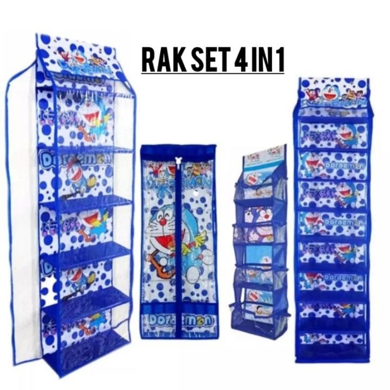 Rak set gantung 4in1 karakter Rak Sepatu Gantung Rak Tas Rak hijab Rak kosmetik