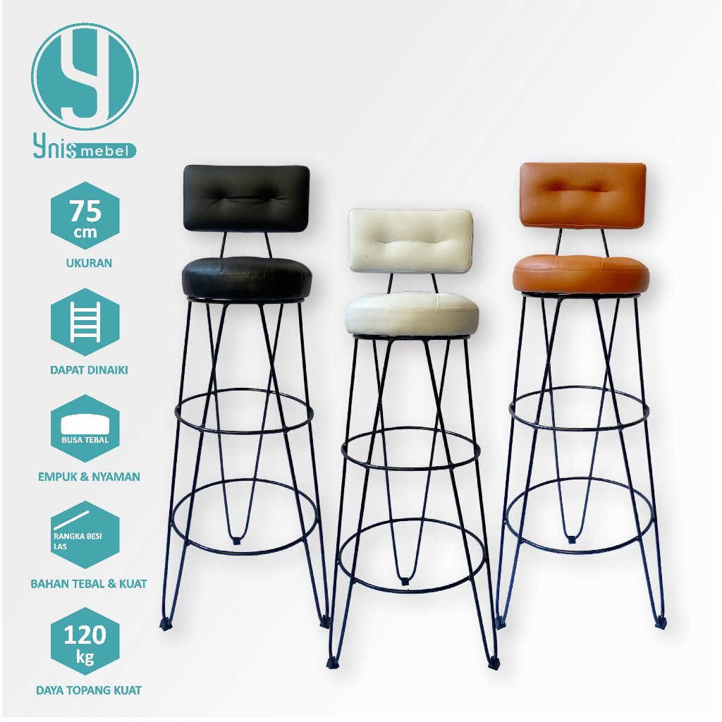 kursi sandaran oreo 75cm / 60cm / 50cm / dudukan busa / sofa/ salon /kursi cafe / kursi estetik / ku