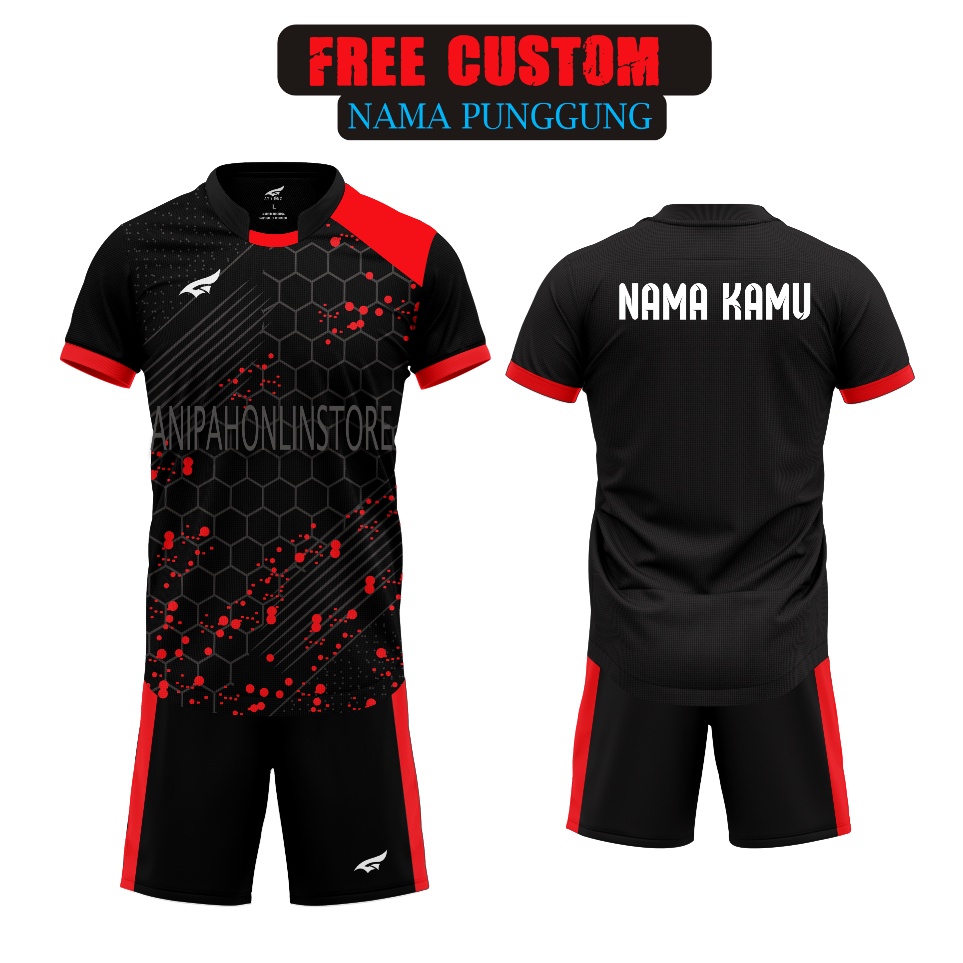 KODE P97N Free sablon nama Baju stelan yonex 1 set kaos badminton baju voli dewasa