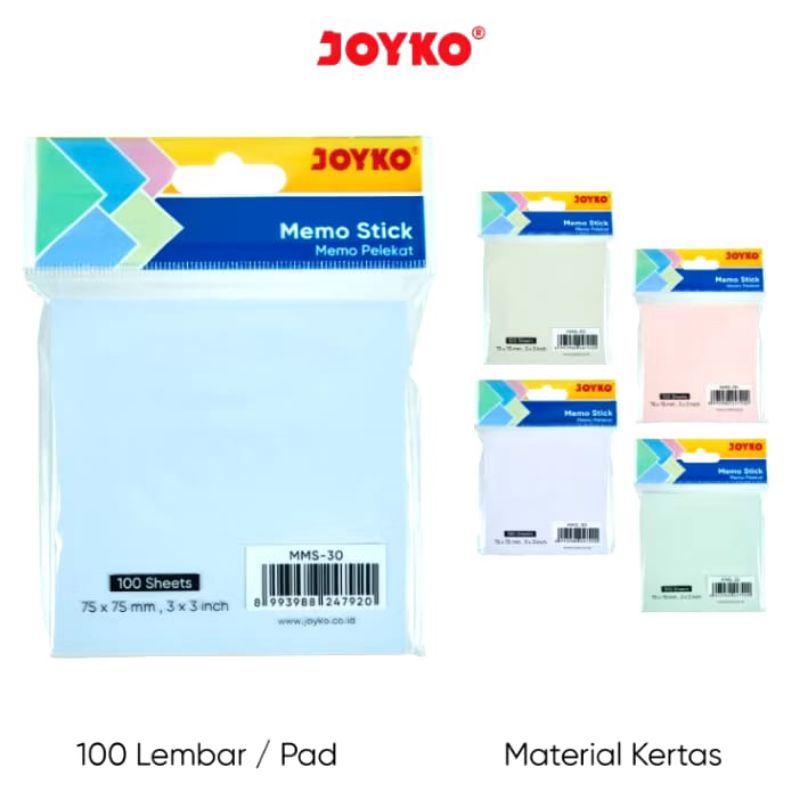 

MEMO STICK JOYKO MORANDI / Sticky Notes Note Memo Tempel joyko Warna Morandi MMS-30 / MMS 30