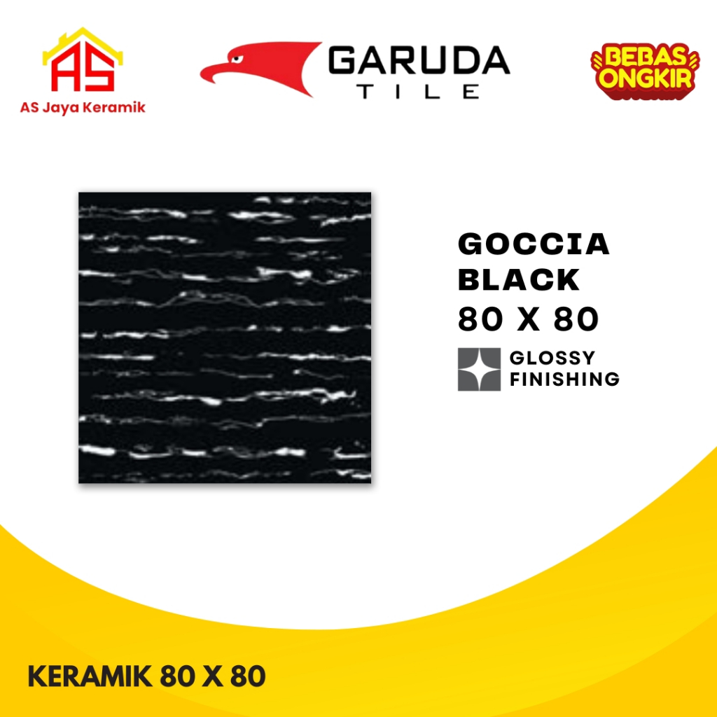 Keramik Lantai I Lantai Granit I 80 x 80 Gocia Black I Garuda Tile