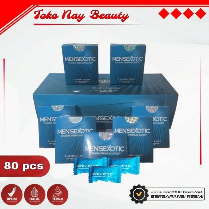 Permen Stamina Mint Premium Mense xotic-Mens xotic Candy Original Pria 1 Box 20 Kotak Isi 80pcs