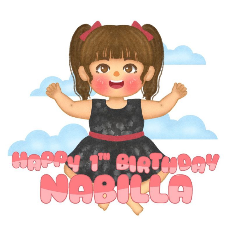 (soft file) ilustrasi anak / ilustrasi wajah / chibi / kartun / children book / ilustrasi ulang tahu