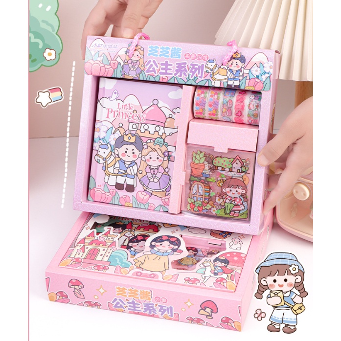

FANTASTIS Notebook GIFT BOX SET Stickers and ROLL Souvenir Hampers Anak sekolah
