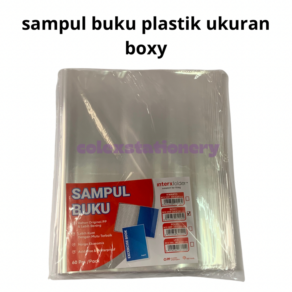 

Sampul Buku / Sampul Buku Tulis Plastik Tanpa Lem Ukuran Besar Boxy Isi 60 Lembar Interx